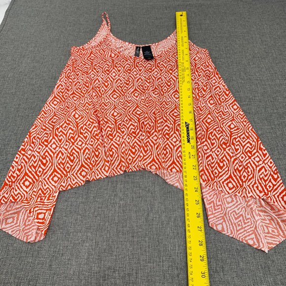 Bisou Bisou Michele Bohot Boho Sleeveless Top Small Shark Bite Bright Orange - Picture 3 of 9